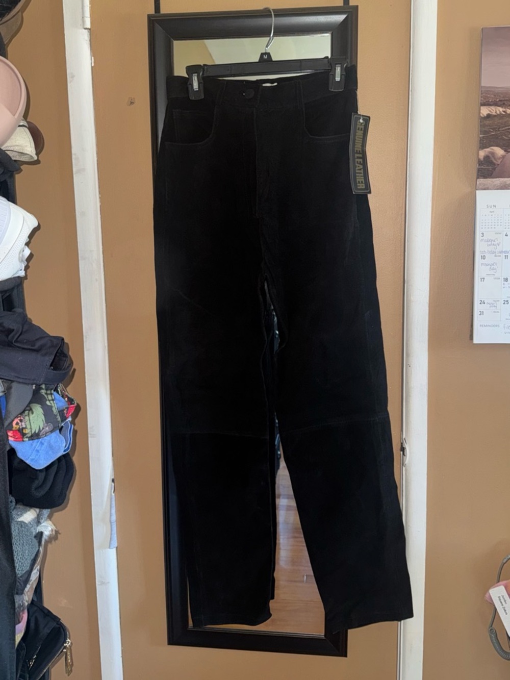 Black Suede Leather pants